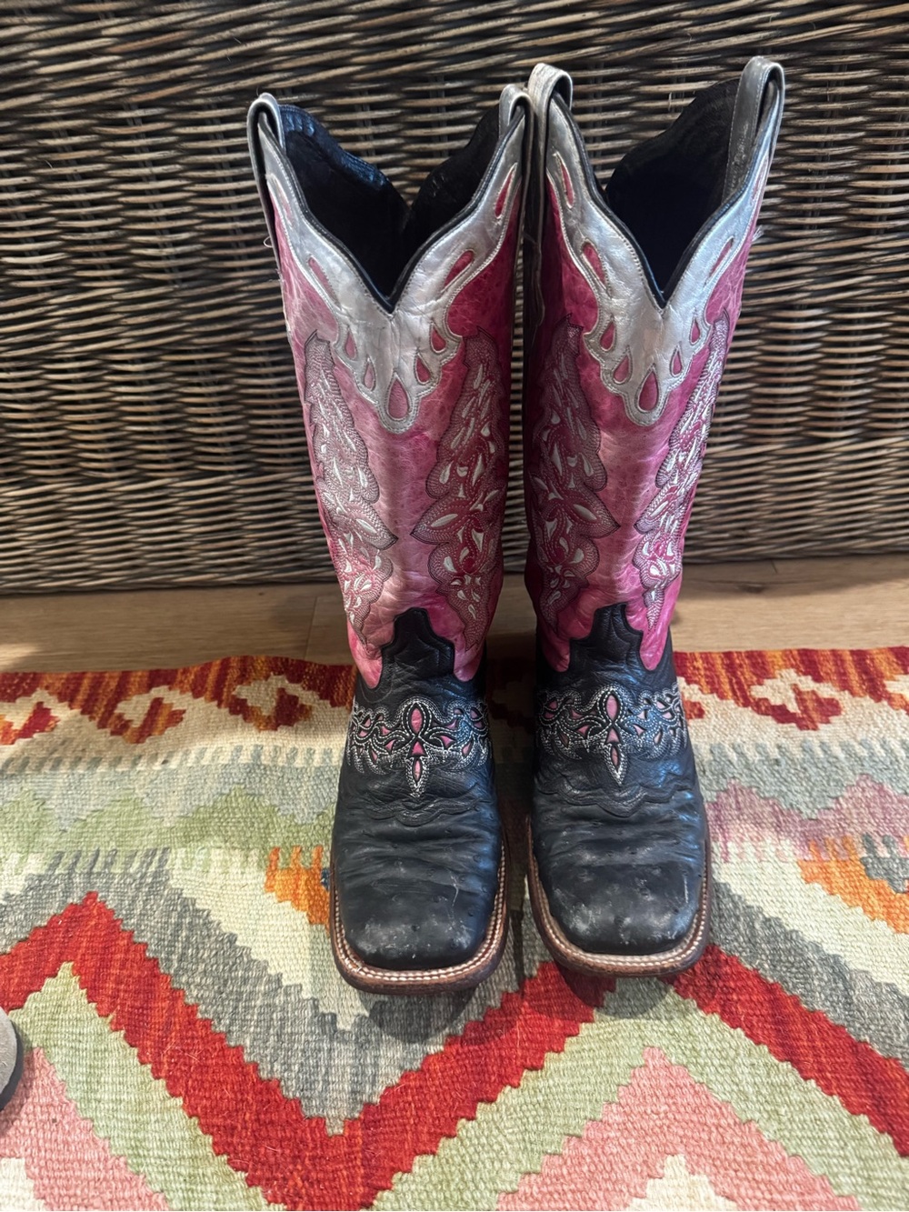 Women’s Pink and Black Lucchese Boots